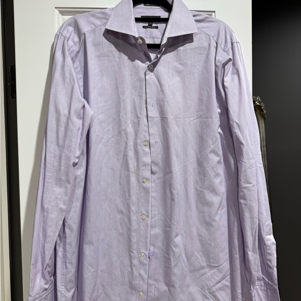 Men's Dress Shirt Slim Fit neck 16 and 34/35 purple dress shirt